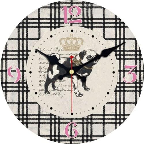 WONZOM Cute Cat Animal,Bread Wall Clocks,Vintage Dog Wall clock,Cow Wall Watches Home Decor,Kitchen Wall Clock
