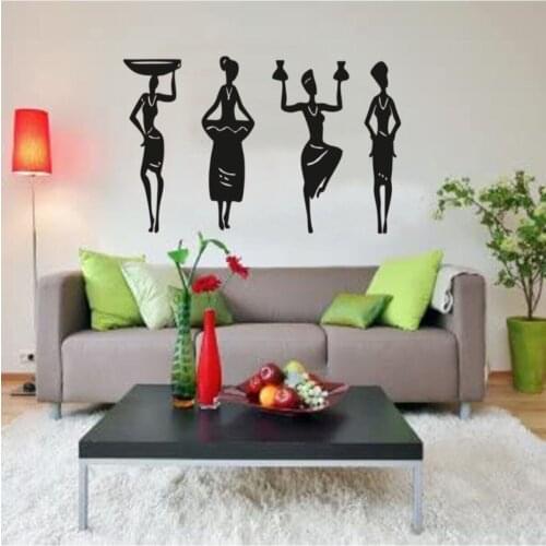 African Women Wall Decor Himba Tribe Wall Art , Wood Laser Cut Decorative Painting Black Home Decoration Boards