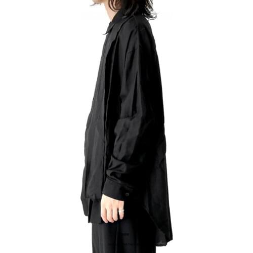 S-6XL!!! 2018 Original design hand-made custom male shirt personality splicing and multi-layer process clothing