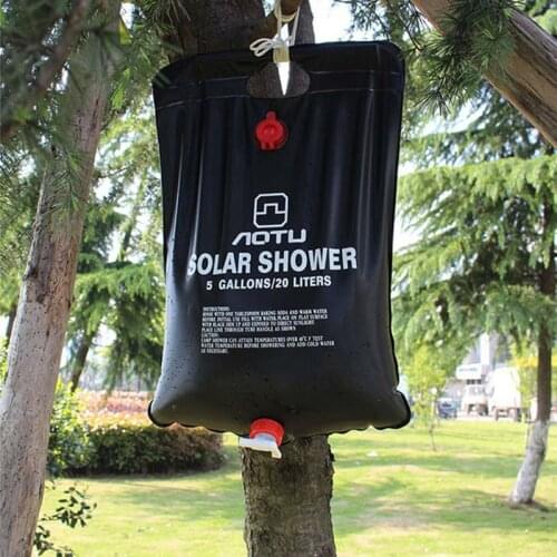 20L Portable Solar Heated Bath Water Storage Bag Outdoor Camping Hiking Shower Bag