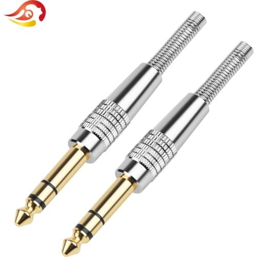 QYFANG 6.35mm 1/4" Male To 3.5mm 1/8" Earphone Female Plug With Lock & Thread Audio Jack Metal Adapter Wire Connector Converter