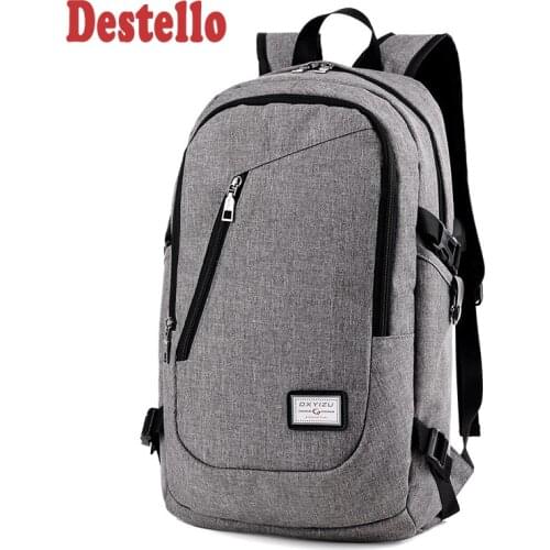 Fashion man laptop backpack usb charging computer backpacks casual style bags large male business travel bag backpack