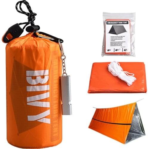 2 Person Emergency Tent Waterproof Thermal Survival Shelter Kit For Hiking Ultra Outdoor Portable Rescue Tube Tent