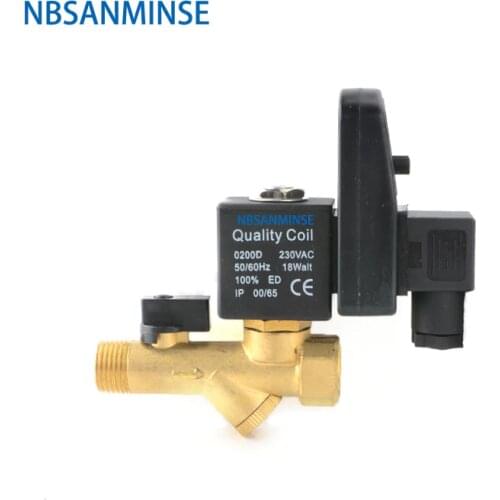 SR - B - 15 Air Compressor Valve G1/2 1.6 Mpa DC24V AC220V Brass Solenoid Automatic Facilities High Quality NBSANMINSE