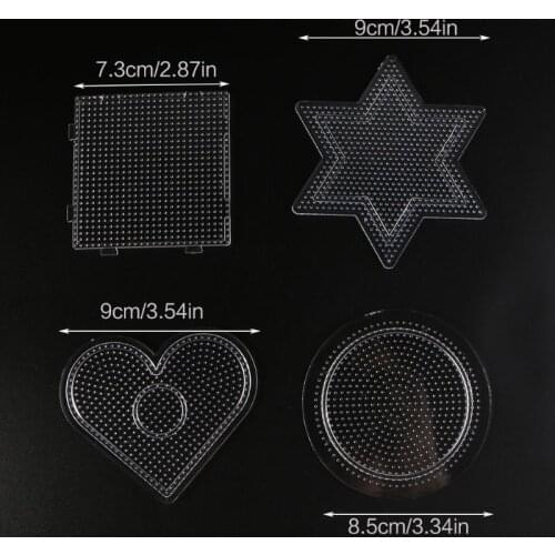 2021 New 4Pcs Diy Transparent Shape Puzzle Template For 2.6mm Hama Beads Perler Beads