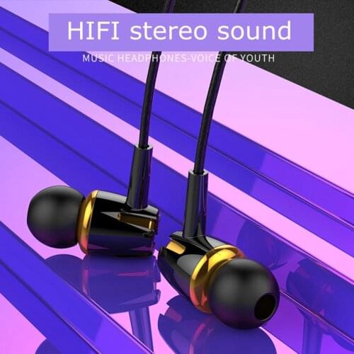 99dB 20-20000Hz Universal 3.5mm In-Ear Heavy Bass Stereo Wired Earphone Sports Headset with Mic Phone Accessories Plastic + TPE