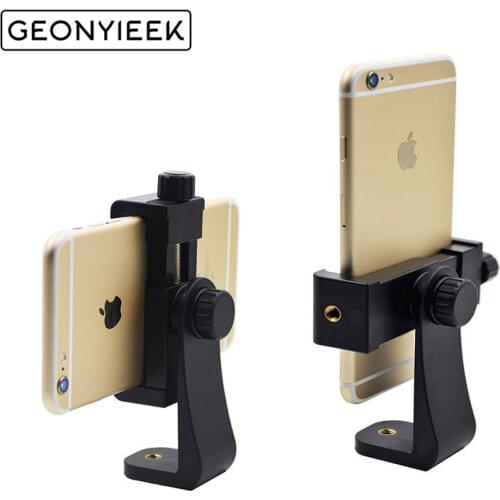 Universal Tripod Mount Adapter Cell Phone Clipper Holder Vertical 360 Rotation Tripod Stand for iPhone X 7 plus Samsung