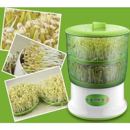 Household Bean Sprouts Machine 2-3 Layers Thermostat Green Vegetable Seedling Growth Bucket Automatic Bean Bud Germinator Macker