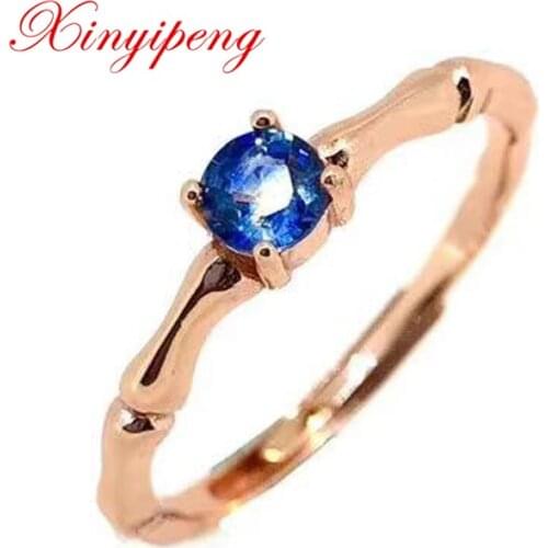 925 silver inlaid natural sapphire ring women ring Simple fashion