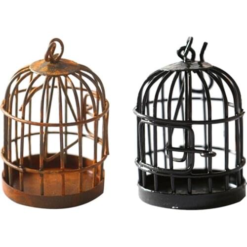 1:12 Dollhouse Miniature Furniture Metal Bird Cage For Dollhouse Decor Doll House Birdcage