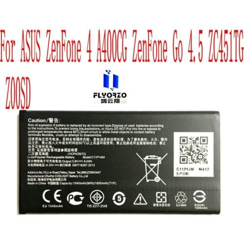 100% Brand new High Quality 1600mAh C11P1404 Battery For ASUS ZenFone 4 A400CG ZenFone Go 4.5 ZC451TG Z00SD Mobile Phone