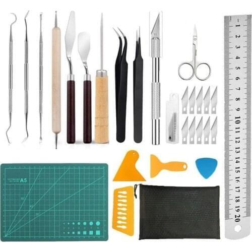 28 Pieces/Set Craft Vinyl Weeding Tools Set Basic Vinyl Tool Silhouettes Cameos Lettering DIY Accessories Handmade Tool