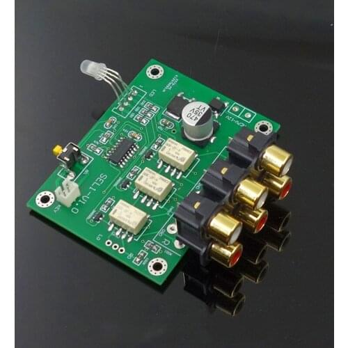 3-Way Audio Input Selection Board Audio Switcher Pre-amp Audio Amplifier Board With Input Indicator