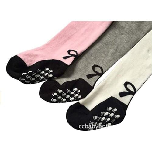 3 pieces of tight pantyhose of baby girls (0 – 3 years old) with white gray pink