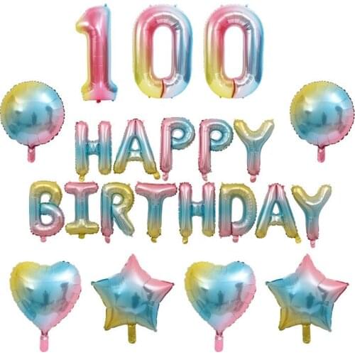 32 inch gradient balloon 0-9 number wedding Valentines Day childrens toy birthday party decoration aluminum foil balloon