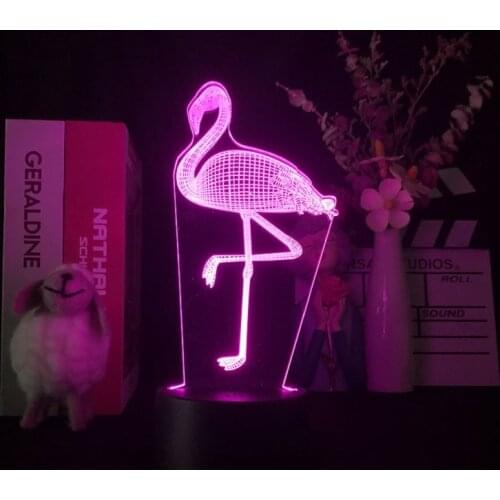 Kids Room Flamingo 3D Neon Lamp Atmosphere Decoration LED Night Projector Light Birthday Gift USB Nightlight Smart Phone Control