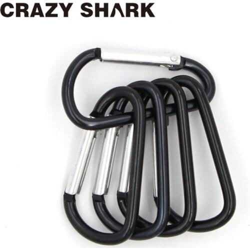 Crazy Shark 5PCS Fishing Aluminum Alloy Carabiner Keychain Outdoor Camping Climbing Snap Clip Lock Buckle Hook Fishing Tool