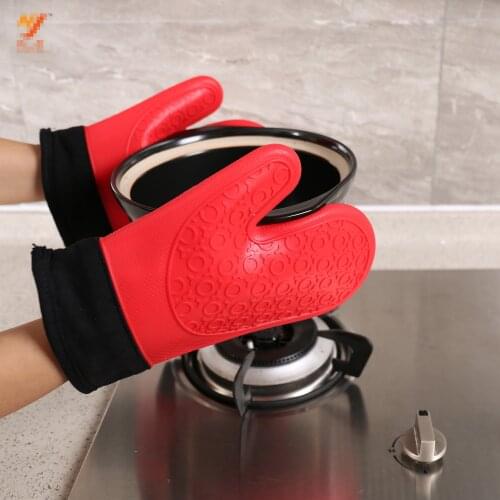 50 pcs/lot colorful Easy Wash Heat Resistant Silicone Glove Cooking Baking BBQ Oven Pot Holder Mitt Kitchen Tools