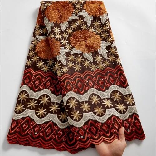 African Lace Fabric 2021 New Swiss Austria Cotton Voile Embroidery Sweing Wedding Dress Fabrics 5 Yards Dresses For Women A 2541