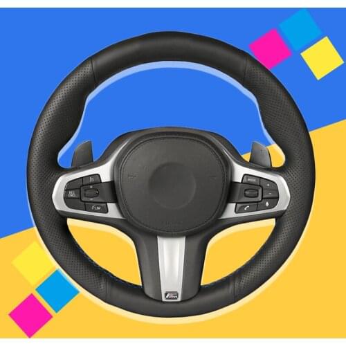 Auto Braid On The Steering Wheel Cover for BMW M Sport G30 G31 G32 G20 G21 G14 G15 G16 X3 G01 X4 G02 X5 G05 Interior Car Covers