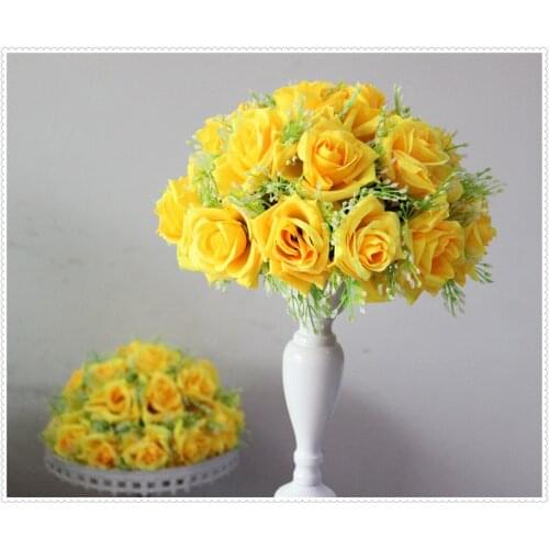 Free shipBride holding -yellow- 40cm*4pcs New arrival 2015 wedding kissing flower ball party decoraion Hotel Arcade ornaments