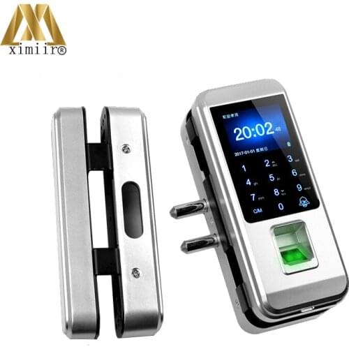 Smart Keyless Fingerprint Door Lock Biometric Lock With Card Password For Home Office Frameless Glass Door Access Control XM-300