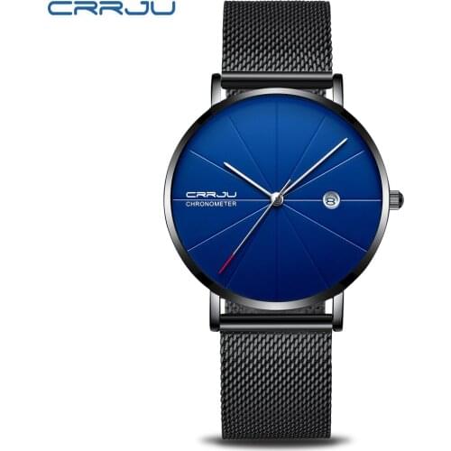 Relogio Masculino CRRJU Mens Watches Top Luxury Brand sports Wristwatch Display Date Quartz Watches Business Watch Men Watch