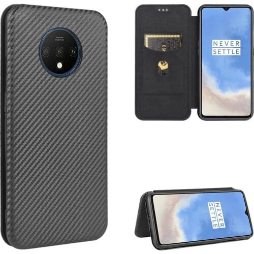 For OnePlus 7T Case Luxury Flip Carbon Fiber Skin Magnetic Adsorption Protective Case For OnePlus 7T 7 T OnePlus7T Phone Bags