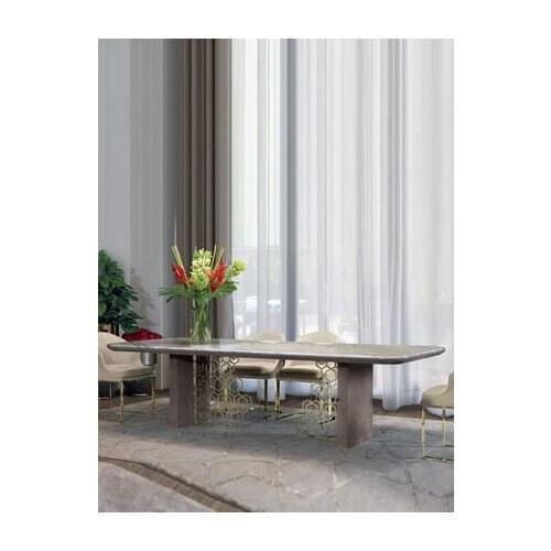 Italian oval marble dining table long dining table rectangular modern simple dining table chair