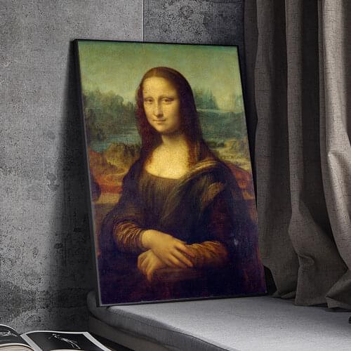 Leonardo Da Vinci Mona Lisa Famous Canvas Print Painting Nordic Wall Art Picture For Living Room Home Decoration Frameless