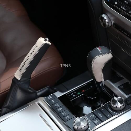 Leather Shift Handbrake Sleeve for Toyota Land Cruiser 200 LC200 2008 2009 2010 2011 2012 2013 2014 2015 Accessories
