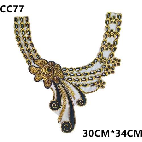 Fashion Embroidered Hot melt Venice network venise 3D lace flower applique collar T-shirt clothing Accessories CC77
