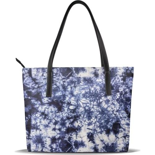 Fashion Tie-dye Prints Women Leather Handbags Large Capacity OL Ladies PU Shoulder Totes Bags for Business Causal Bag Purse