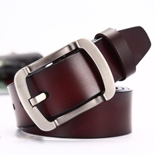 Genuine Mens Leather luxury brand Fashion Belt pasek Pin Buckle Business Retro Jeans High Quality Belts Ceinture Cinturones