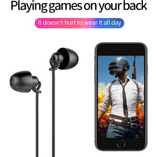 HiFi headphones soft silicone side sleep sound insulation without pressure ear in-ear mobile phone headset with wheat cable