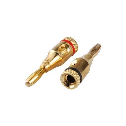 New Arrival RF 4mm 24k Gold Plated Musical Speaker Cable Wire Pin Banana Plug Connector B5