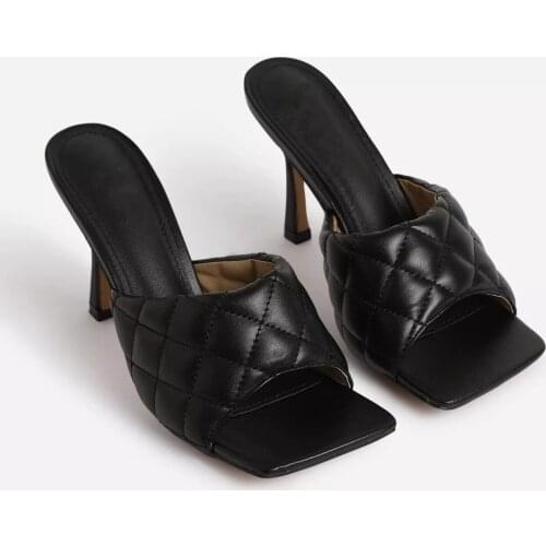 Summer 2020 new high-heeled soft sandals womens back 40-42 large size fashion square head womens shoes