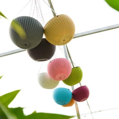 Plastic Flower Pot Hanging Basket Balcony Garden Plant Planter with Chain and hook