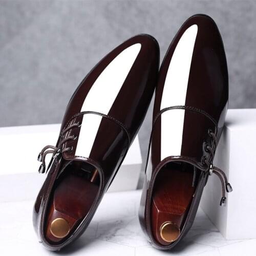 REDHEAVEN Men's Patent Leather Shoes