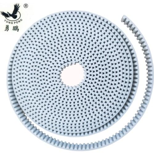 5.5 meters HTD5M timing belt Width 12mm Color White PU Polyurethane with steel core HTD 5M open ended belt Pitch 5mm Pulley