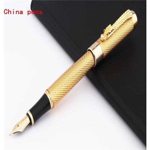Luxury quality Jinhao 1200 Golden Fish scales Oriental Dragon Business office Fountain Pen New