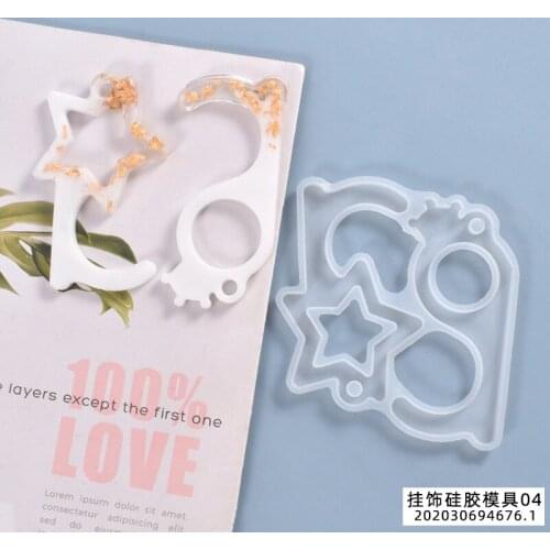 Silicone Molds For DIY Jewelry Craft Making Gel Mould Star Crown Key Decoration Silicone Mold Key Buckle Christmas Gift