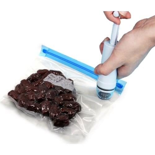 Air Vacuum Compressed Machine for Vacuum Bag Food Fresh Organizer with Hand Vacuum Pump Transparent Sealed Storage Bags