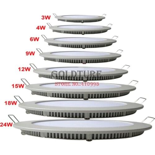 Embedded down light 3W 4W 6W 9W 12W 15W 18W 24W Panel Light warm white cold white ceiling light