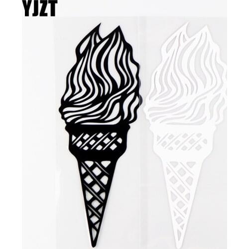 YJZT 5.5×15.3CM Ice Cream Fashion Car Sticker Exquisite Vinyl Decal Personalized Car Modeling Black/Silver 20B-0144