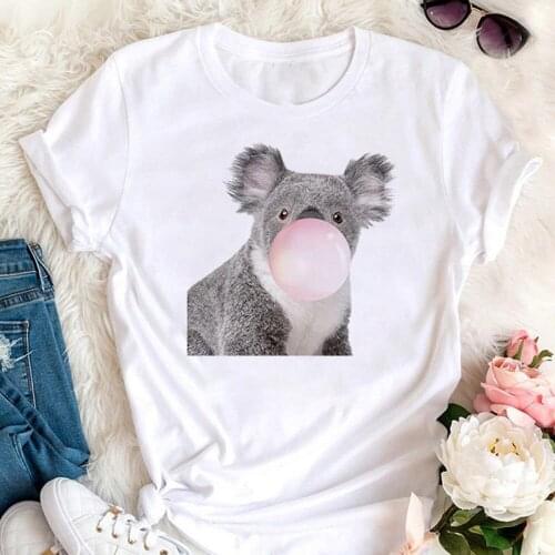Women Cute Printing 90s Summer Cartoon Short Sleeves Tshirts Graphic Basic Tshirt T-Shirt Ladies Tops White Tees Clothes