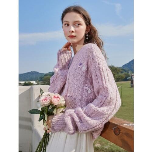 2021 autumn new loose lazy letter wool sweater womens long sleeve Pullover design sweater