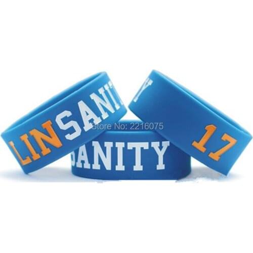 300pcs One Inch Linsanity Jeremy Lin Inspired wristband silicone bracelets free shipping by DHL express