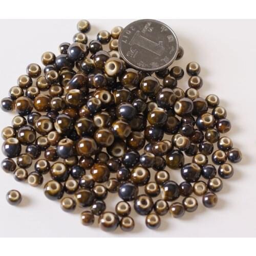 50PCS 6mm 8mm 10mm Round Ceramic Bead DIY Loose Beads Porcelain Spacer Beads Hole Beads For Jewelry Making