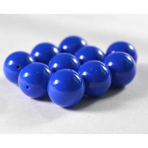 6.8.10.12.14mm Pick Size Wholesale Navy Blue Acrylic Gumball Spacer DIY Loose Plastic Beads Round Jewelry Accessories YK-17